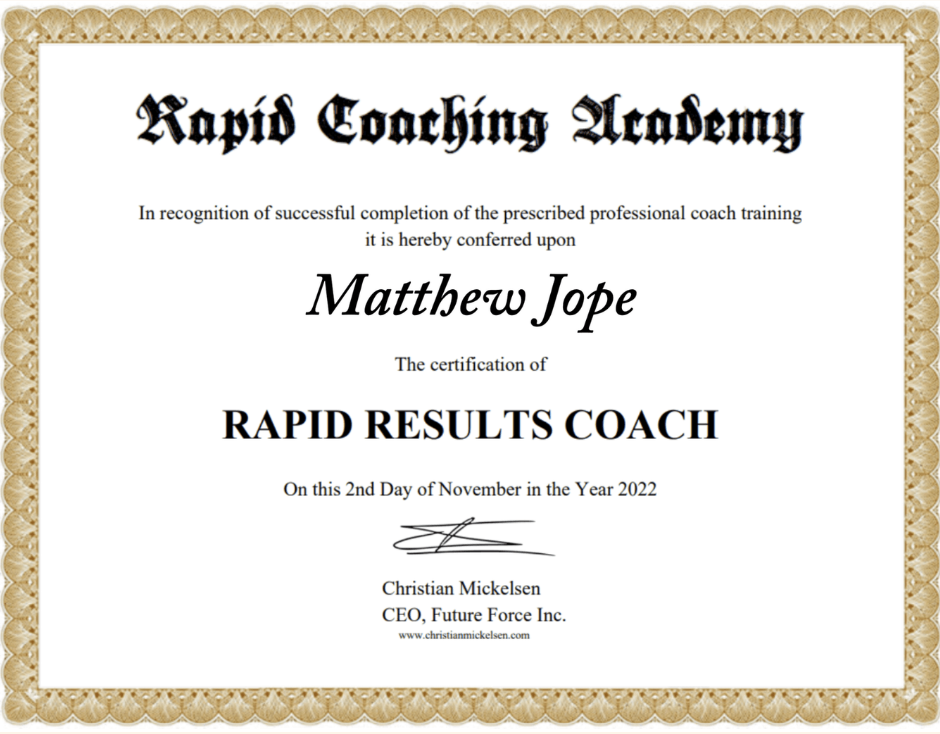 Rapid Coaching Academy certification